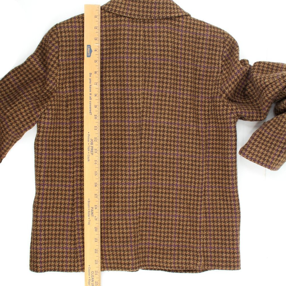 VTG Ralph Lauren LRL Hunting Jacket Plaid Tweed Houndstooth Boxy Riding Blazer - Picture 14 of 16